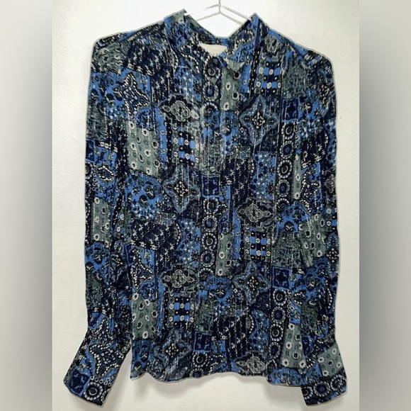 SEZANE TIANNA SHIRT ARIZONA BLUE SIZE UK 10 US 6 NWT $180 - Picture 5 of 5